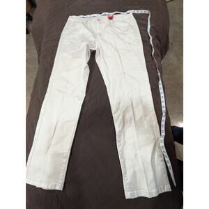 V Christina women's embellished light gold straight leg jeans size 14